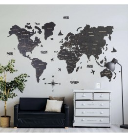 BLACK WORLD MAP